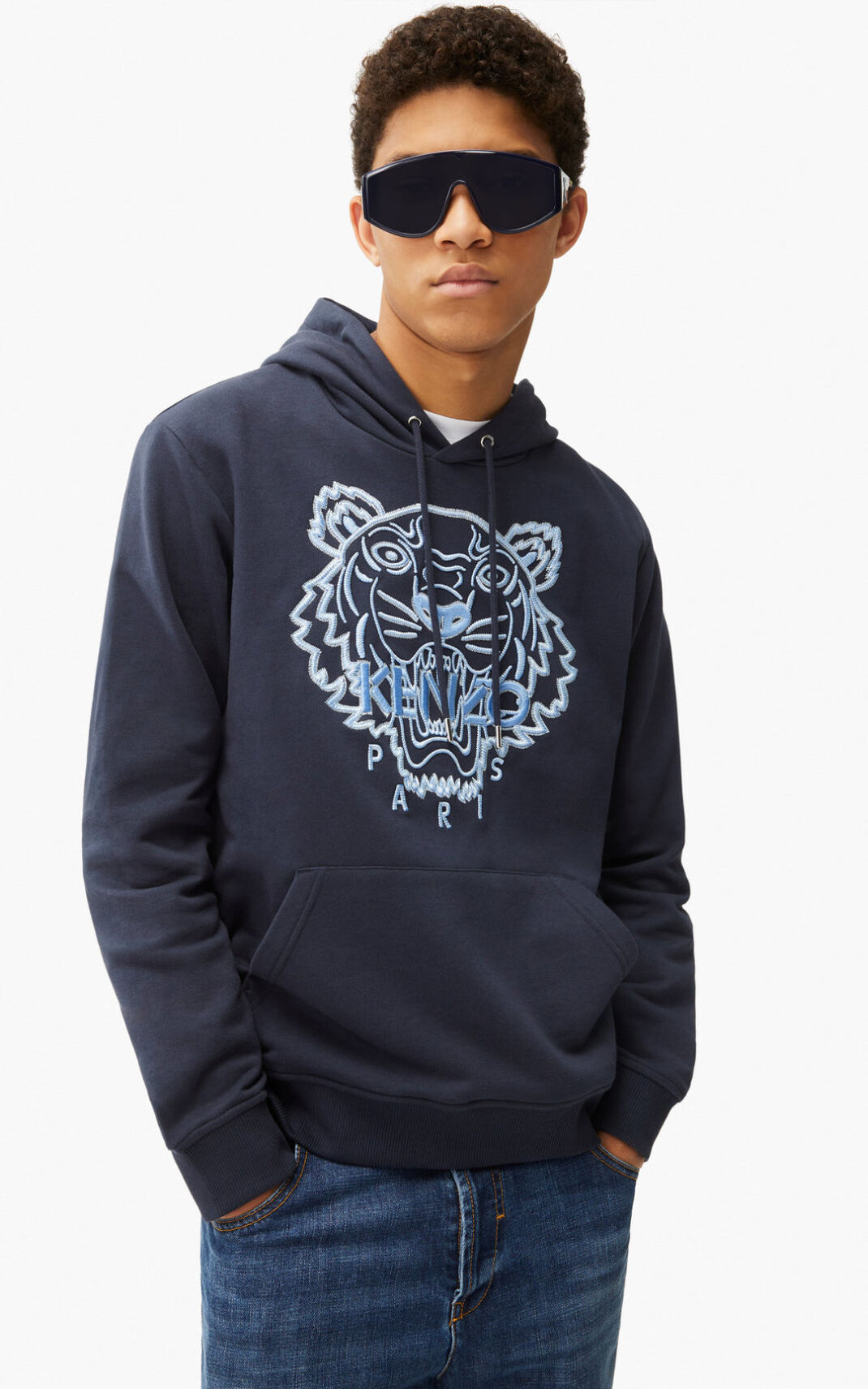 Sudaderas Con Capucha Kenzo Tiger Hombre Azules Negras - SKU.4312970